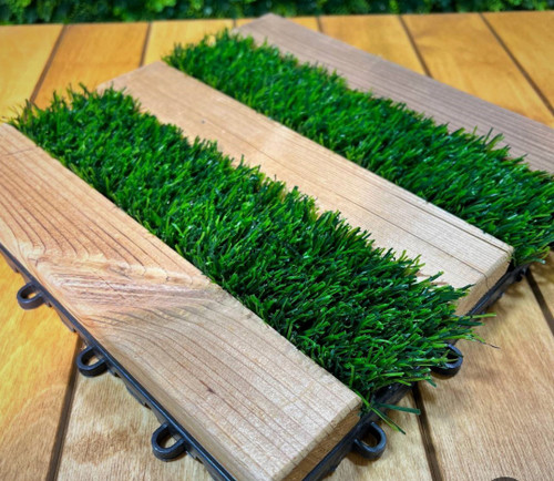 ترکیب تایل ترموود با چمن مصنوعی